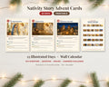 Nativity Story Advent Cards for Kids, 25 Days Printable Bible Advent Calendar, Christmas Scripture Cards, Family Devotional