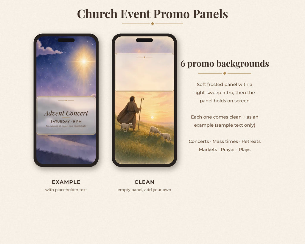 Advent Reels Video Pack - 20 Vertical Worship Background Loops, Church Slides, Motion Background, Advent Sunday Wreath, Event Promo
