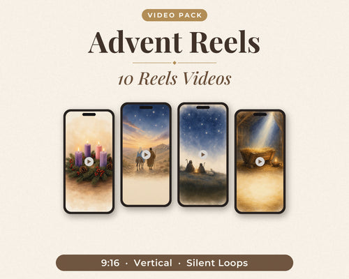 10 Advent Reels Video Clips - Watercolor Christian Instagram Stories, Church Social Media, Silent Vertical Loops