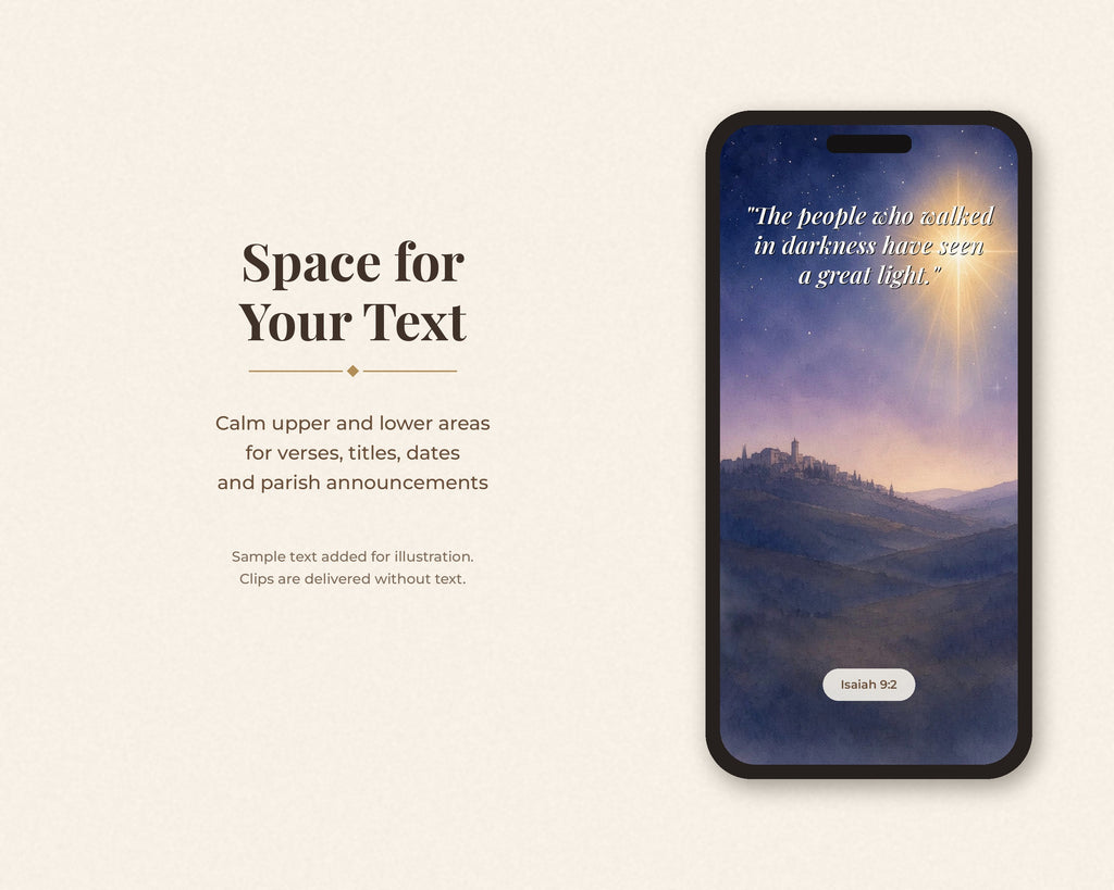 10 Advent Reels Video Clips - Watercolor Christian Instagram Stories, Church Social Media, Silent Vertical Loops