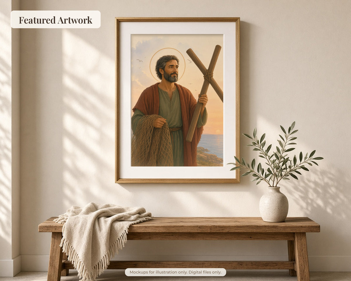 30 Saint Andrew the Apostle Watercolor Paintings - Life of the Fisherman Apostle, Catholic Saint Wall Art, Advent Printable