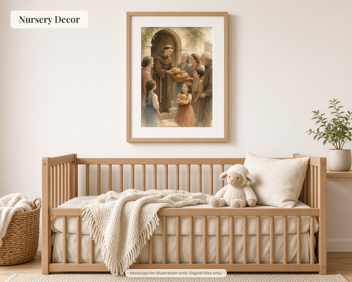 30 Saint Anthony of Padua Watercolor Paintings - St Anthony of Lisbon Life Story, Catholic Wall Art Bundle, Franciscan Saint