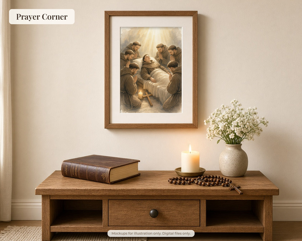 30 Saint Anthony of Padua Watercolor Paintings - St Anthony of Lisbon Life Story, Catholic Wall Art Bundle, Franciscan Saint