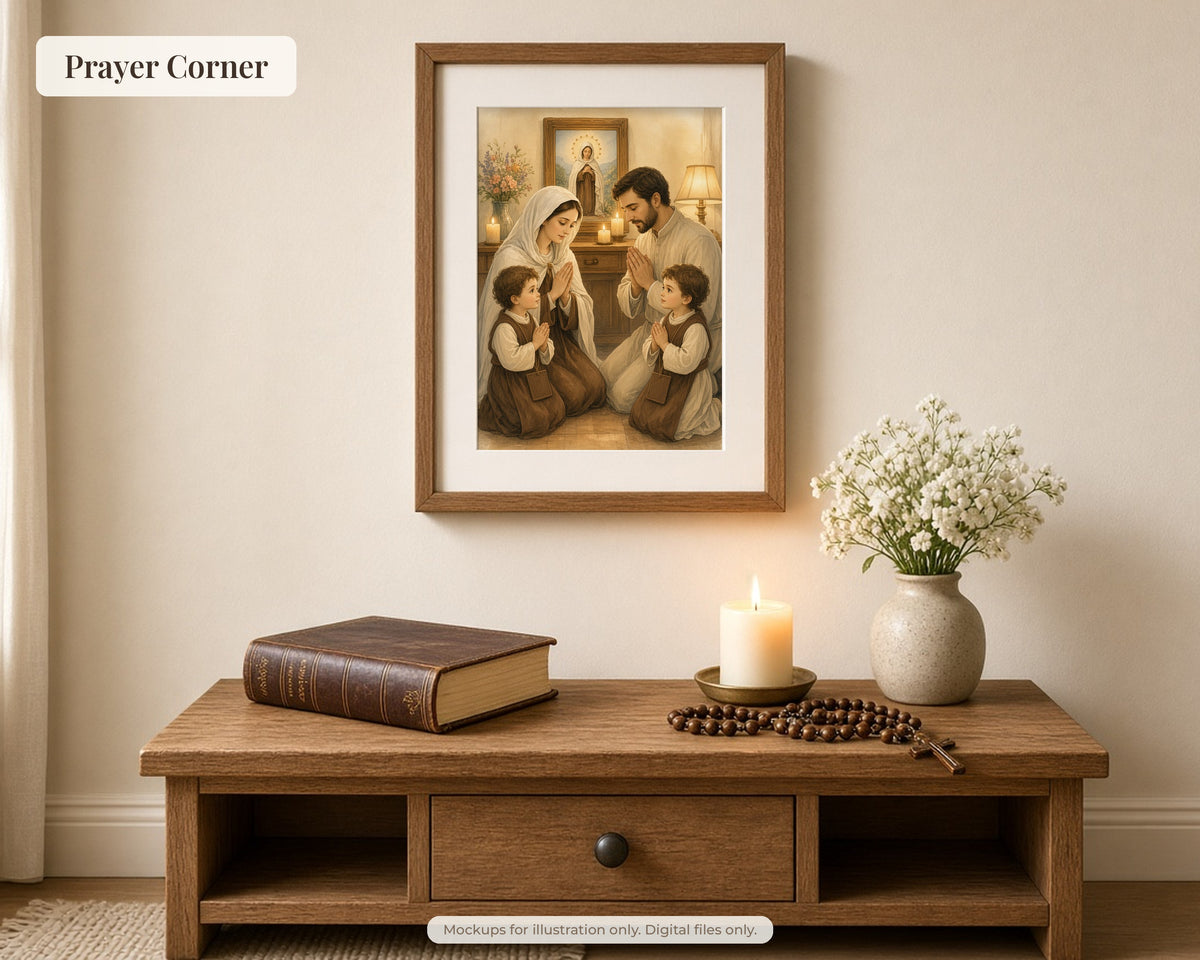 20 Our Lady of Mount Carmel Watercolor Paintings - Brown Scapular, Carmelite Catholic Wall Art, Marian Printable, Saint Elijah