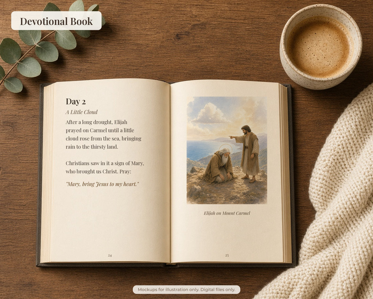 20 Our Lady of Mount Carmel Watercolor Paintings - Brown Scapular, Carmelite Catholic Wall Art, Marian Printable, Saint Elijah