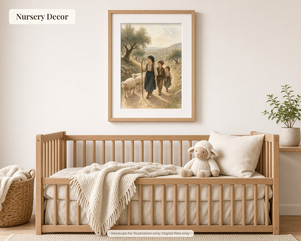 30 Our Lady of Fatima Watercolor Paintings - 1917 Apparitions Catholic Wall Art Bundle, Three Shepherd Children