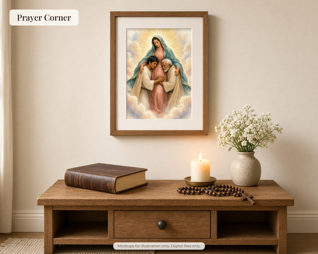 30 Our Lady of Guadalupe Watercolor Paintings - Juan Diego Tilma Story, Virgen de Guadalupe Catholic Wall Art Bundle