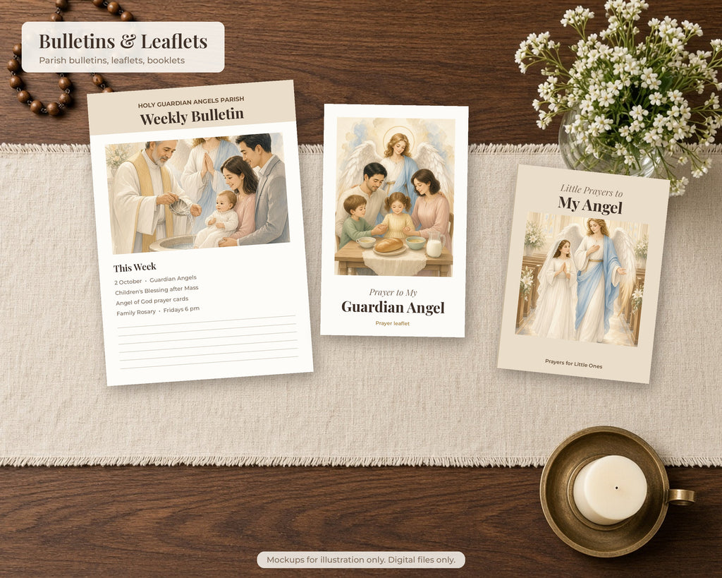 30 Guardian Angel Watercolor Paintings - Nursery Wall Art Bundle, Baptism Gift, Angel of God Catholic Printable