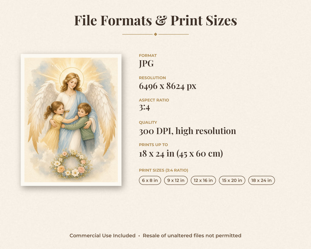 30 Guardian Angel Watercolor Paintings - Nursery Wall Art Bundle, Baptism Gift, Angel of God Catholic Printable