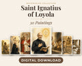 30 Saint Ignatius of Loyola Watercolor Paintings - Life of the Jesuit Founder, Catholic Saint Wall Art Bundle