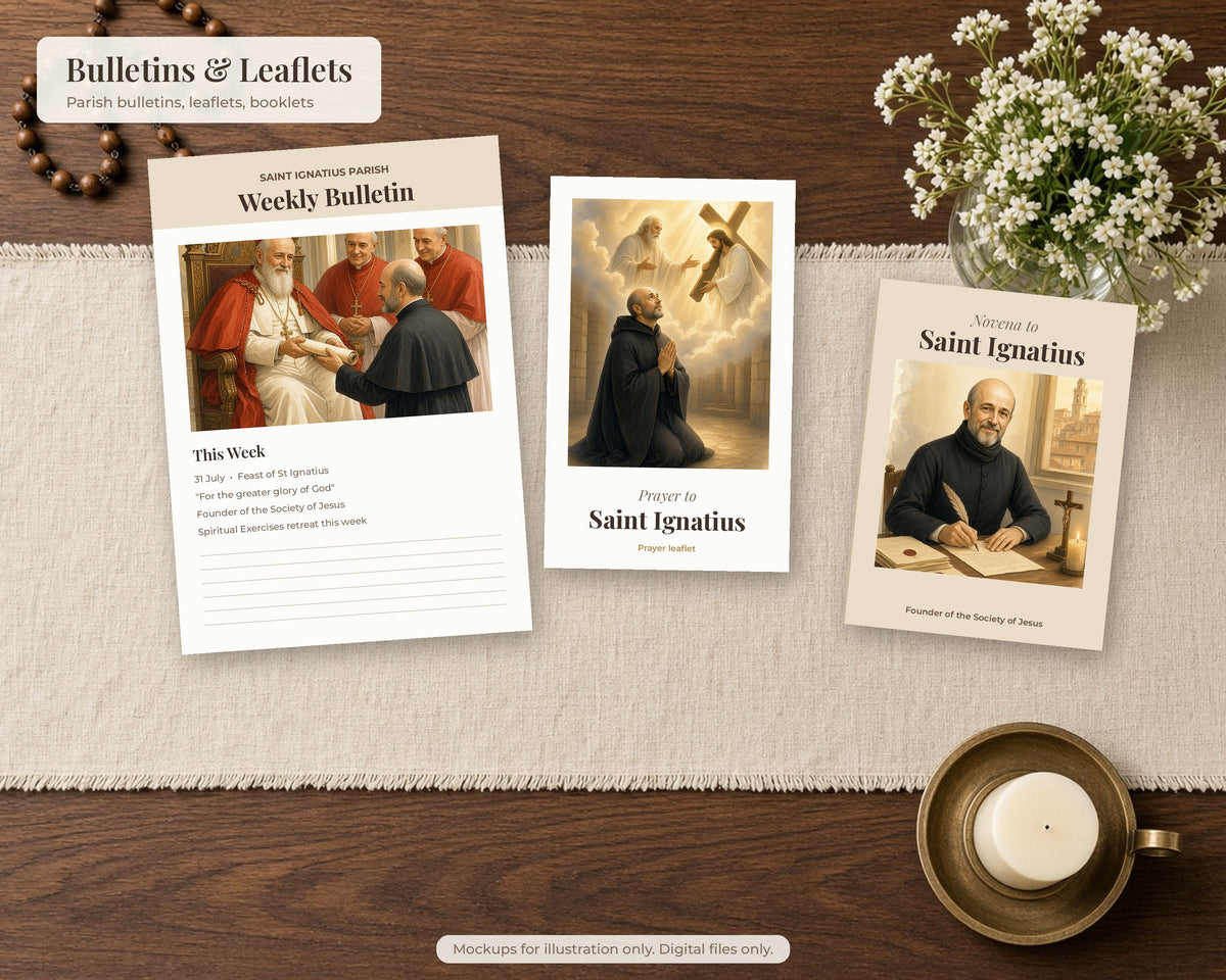 30 Saint Ignatius of Loyola Watercolor Paintings - Life of the Jesuit Founder, Catholic Saint Wall Art Bundle