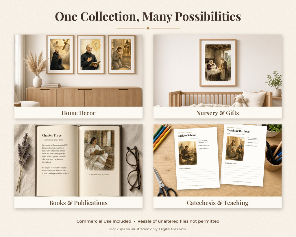 30 Saint Ignatius of Loyola Watercolor Paintings - Life of the Jesuit Founder, Catholic Saint Wall Art Bundle