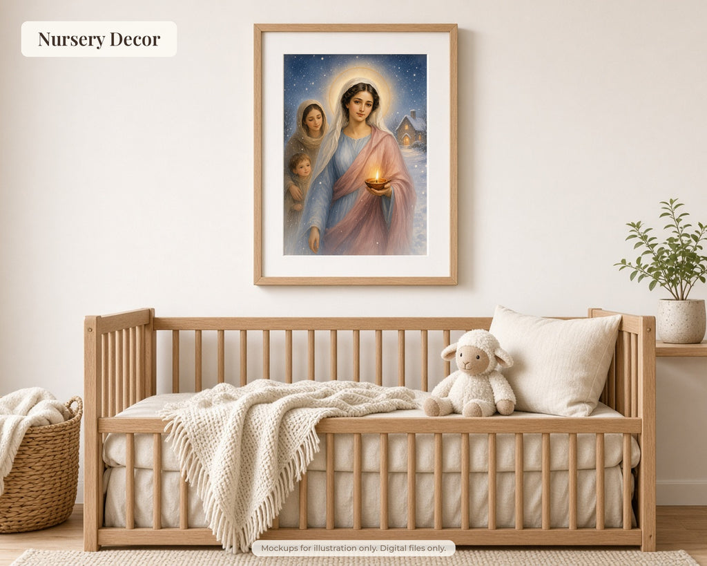 30 Saint Lucy of Syracuse Watercolor Paintings - Life of St Lucy Catholic Wall Art Bundle, Santa Lucia December 13