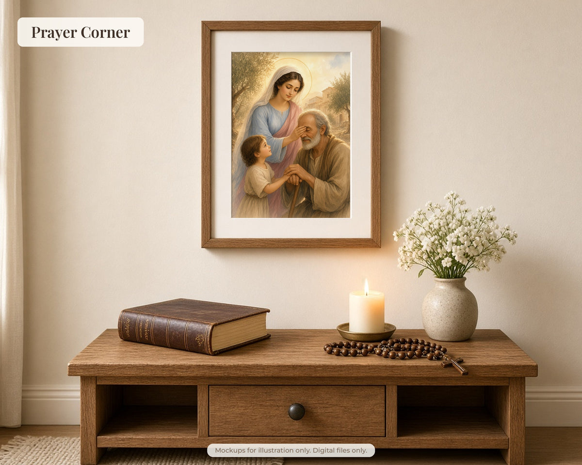 30 Saint Lucy of Syracuse Watercolor Paintings - Life of St Lucy Catholic Wall Art Bundle, Santa Lucia December 13