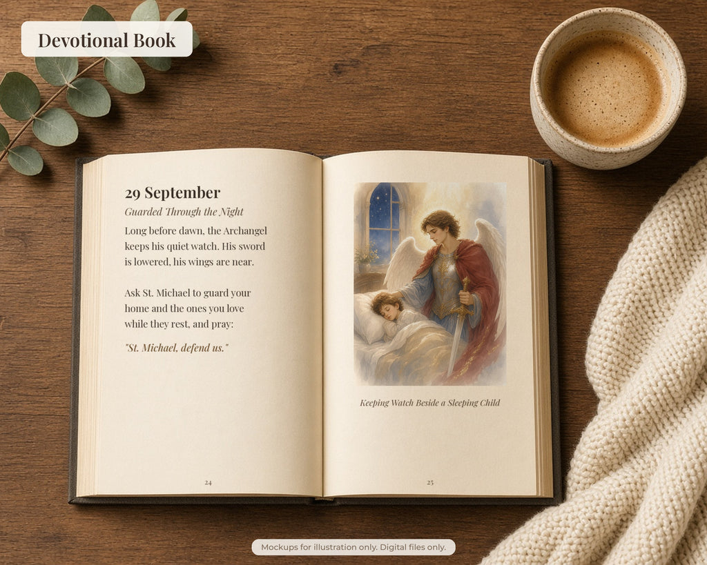 50 Saint Michael the Archangel Watercolor Paintings - St Michael Life & Legends, Catholic Angel Wall Art Bundle, Michaelmas