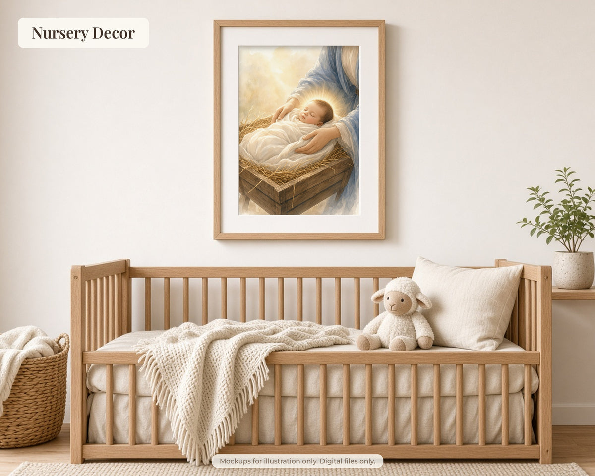 30 Nativity Story Watercolor Paintings - Birth of Jesus Christmas Catholic Wall Art Bundle, Instant Download
