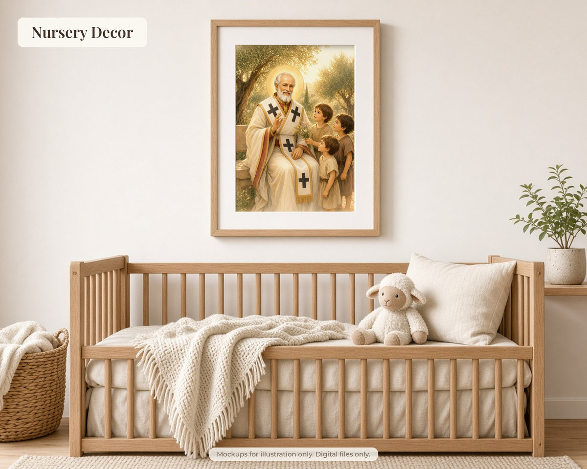 30 Saint Nicholas of Myra Watercolor Paintings - Life of St Nicholas Catholic Orthodox Wall Art Bundle, December 6