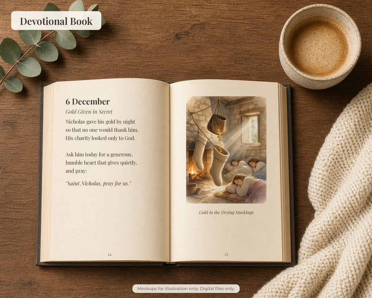 30 Saint Nicholas of Myra Watercolor Paintings - Life of St Nicholas Catholic Orthodox Wall Art Bundle, December 6