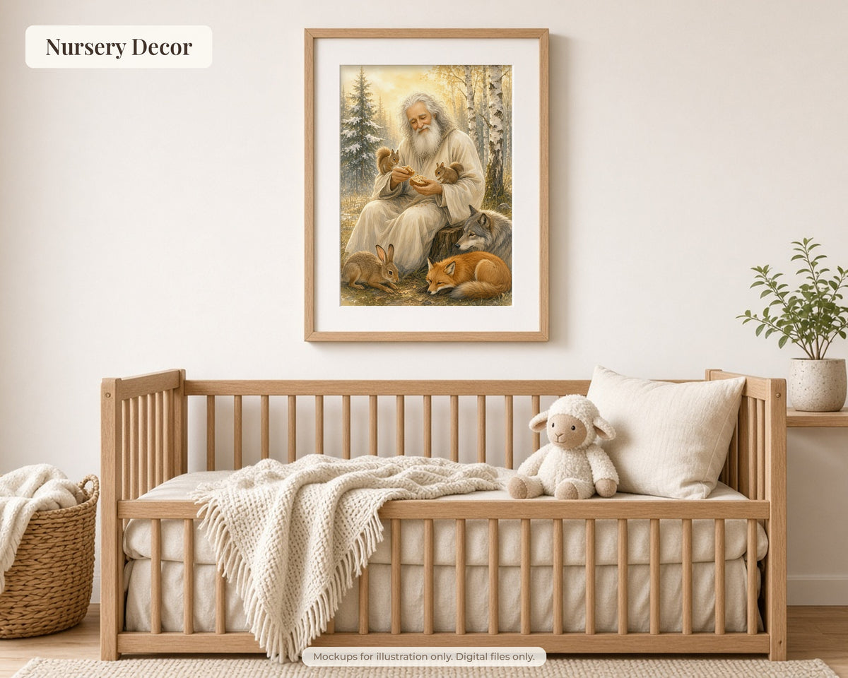 30 Saint Seraphim of Sarov Watercolor Paintings - Orthodox Saint Life Wall Art Bundle, Russian Icon Style Prints, Digital Download