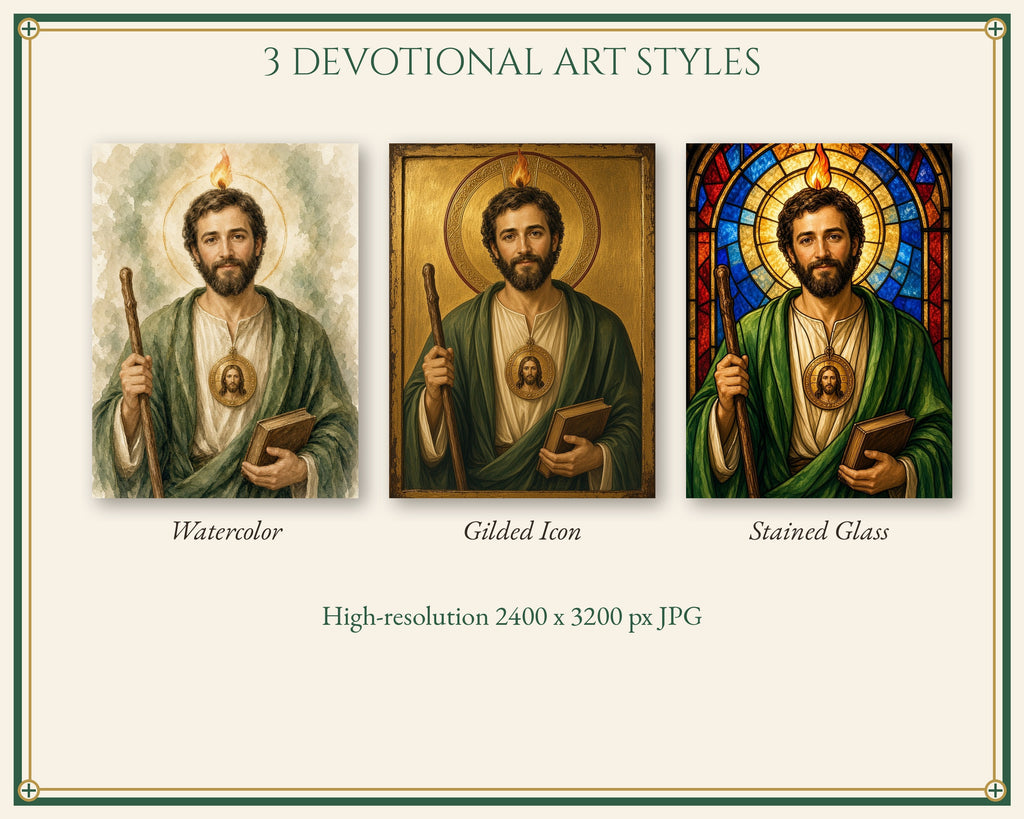 St Jude Prayer Card & Novena Kit, Catholic Gift, Holy Card, Framed Print, Phone Wallpaper, Feast Day Card, English Spanish Portuguese