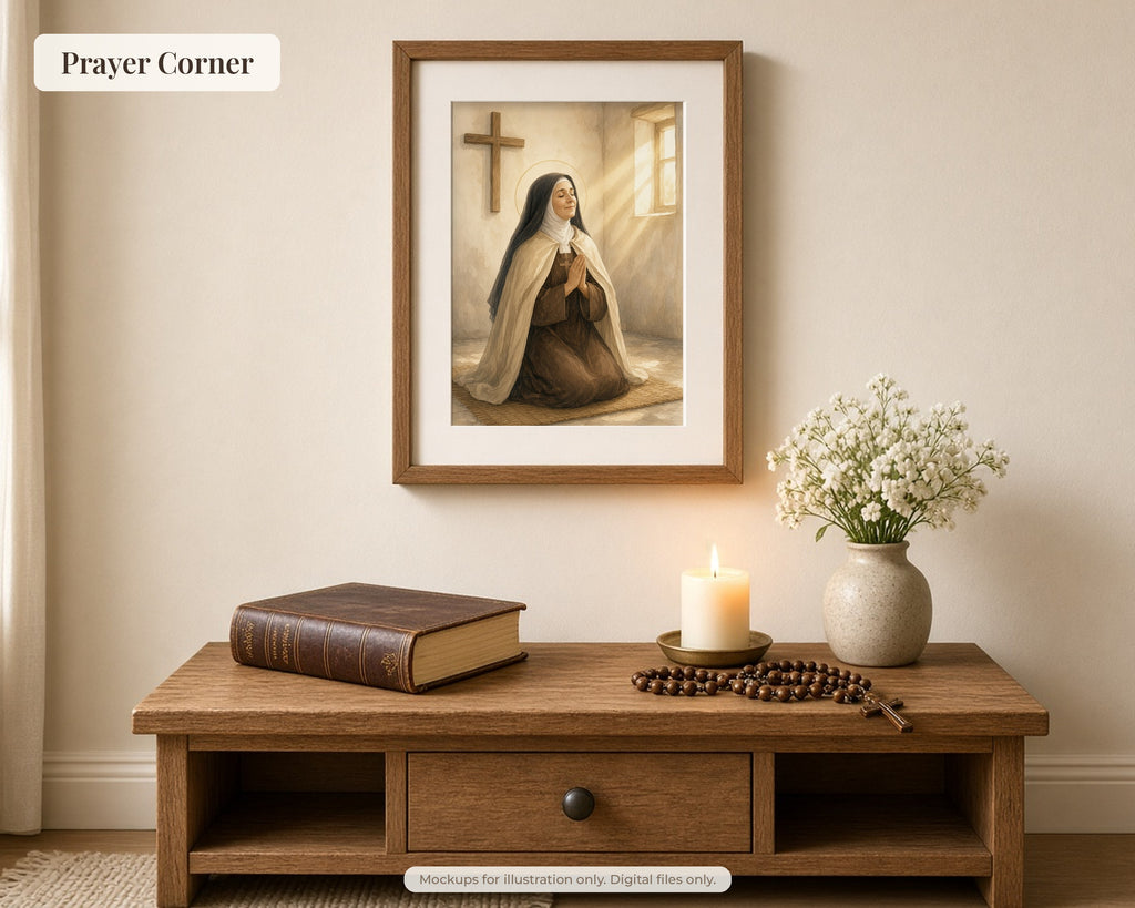 20 Saint Teresa of Avila Watercolor Paintings - Carmelite Saint, Catholic Wall Art, Doctor of the Church, Nada Te Turbe