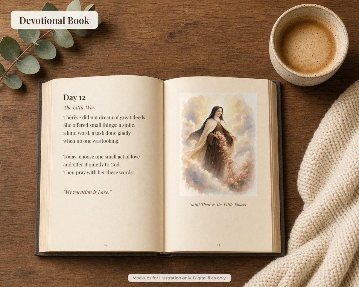 30 St Therese of Lisieux Watercolor Paintings - Little Flower Carmelite Saint Wall Art Bundle, Catholic Printable