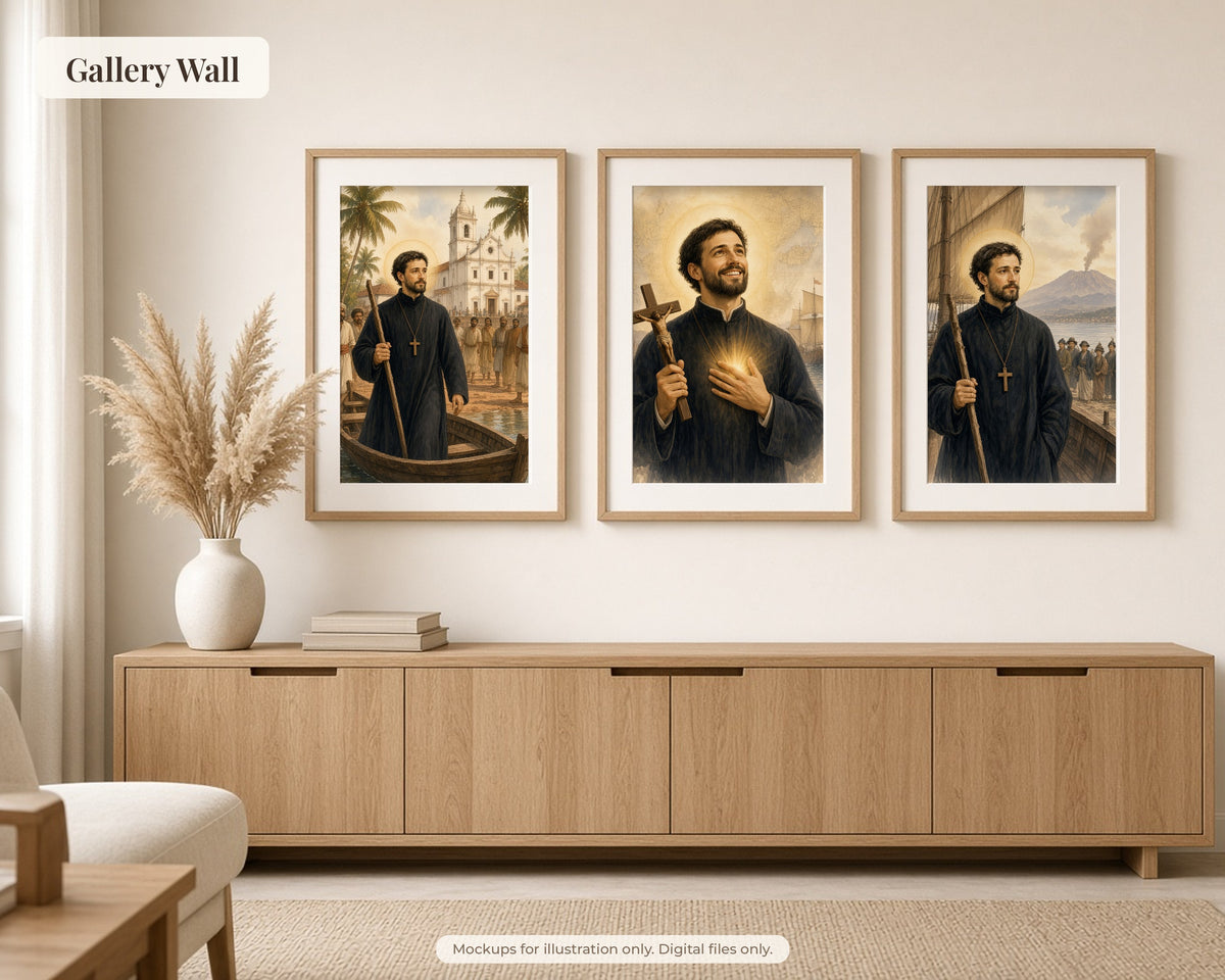 20 Saint Francis Xavier Watercolor Paintings - Jesuit Missionary Saint, Catholic Wall Art, Patron of Missions, Advent Printable